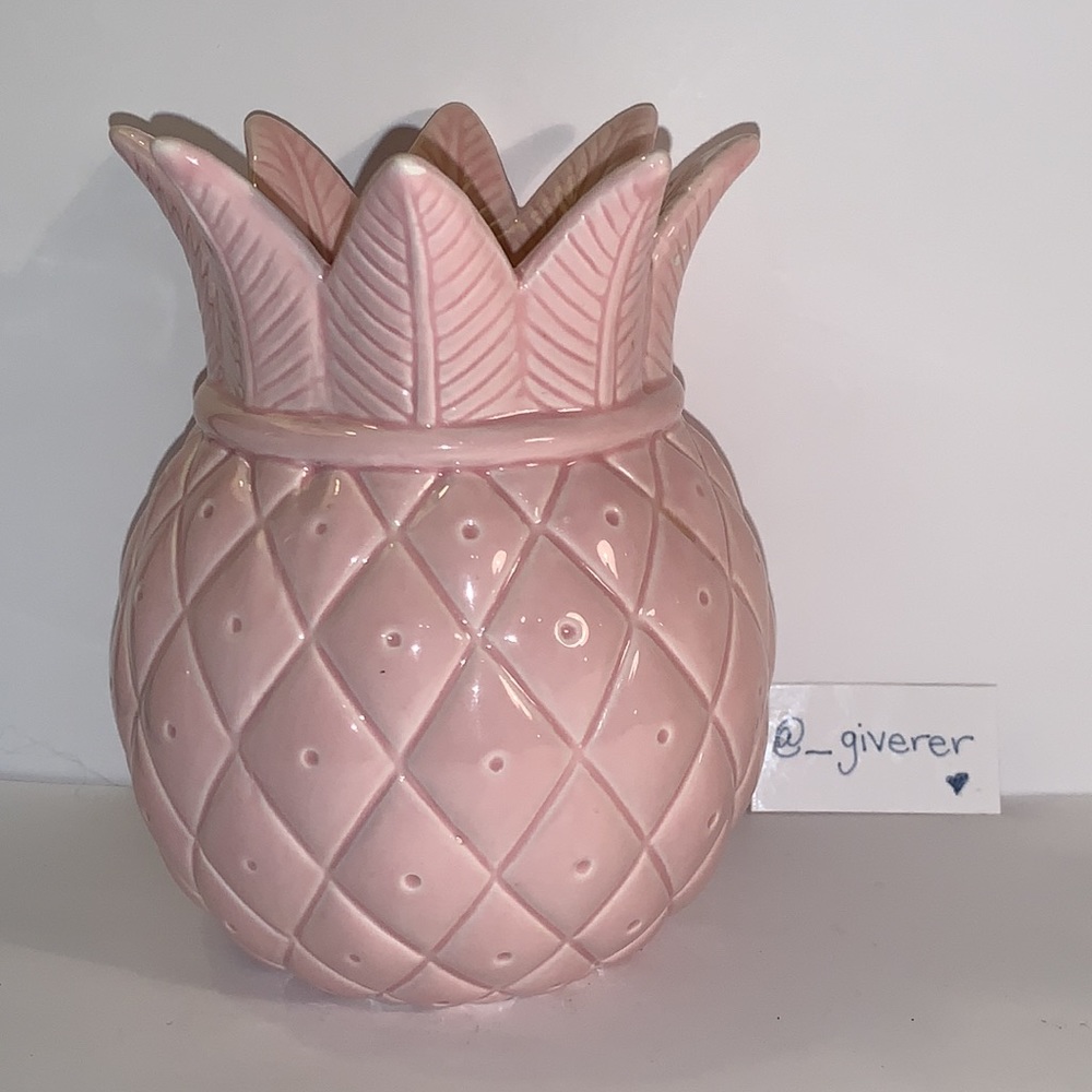 Pineapple Orchid Pink Pineapple Ceramic Slatkin BBW Candle RARE 2009